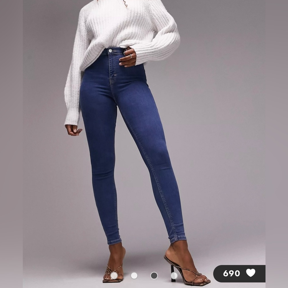 Top Shop Hourglass Joni jeans in mid blue